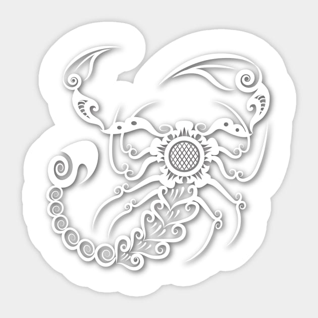 Scorpion floral pattern ornament Sticker by tsign703